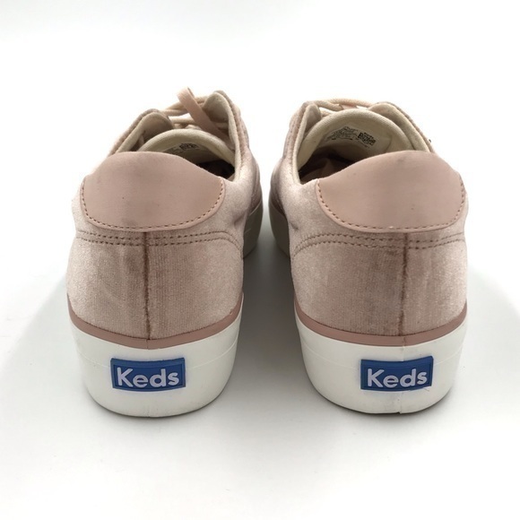 Keds Pale Pink Rise Velvet Platform Sneakers Like New Size 8 - Picture 7 of 11